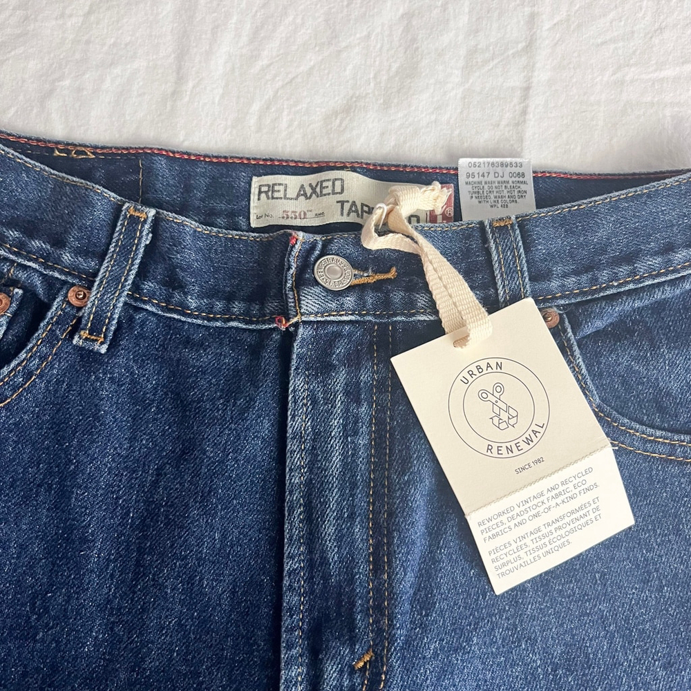 Urban Renewal Vintage Levis 550 Jeans Womens Sz 10S Black Reworked Western Boho - Picture 4 of 12